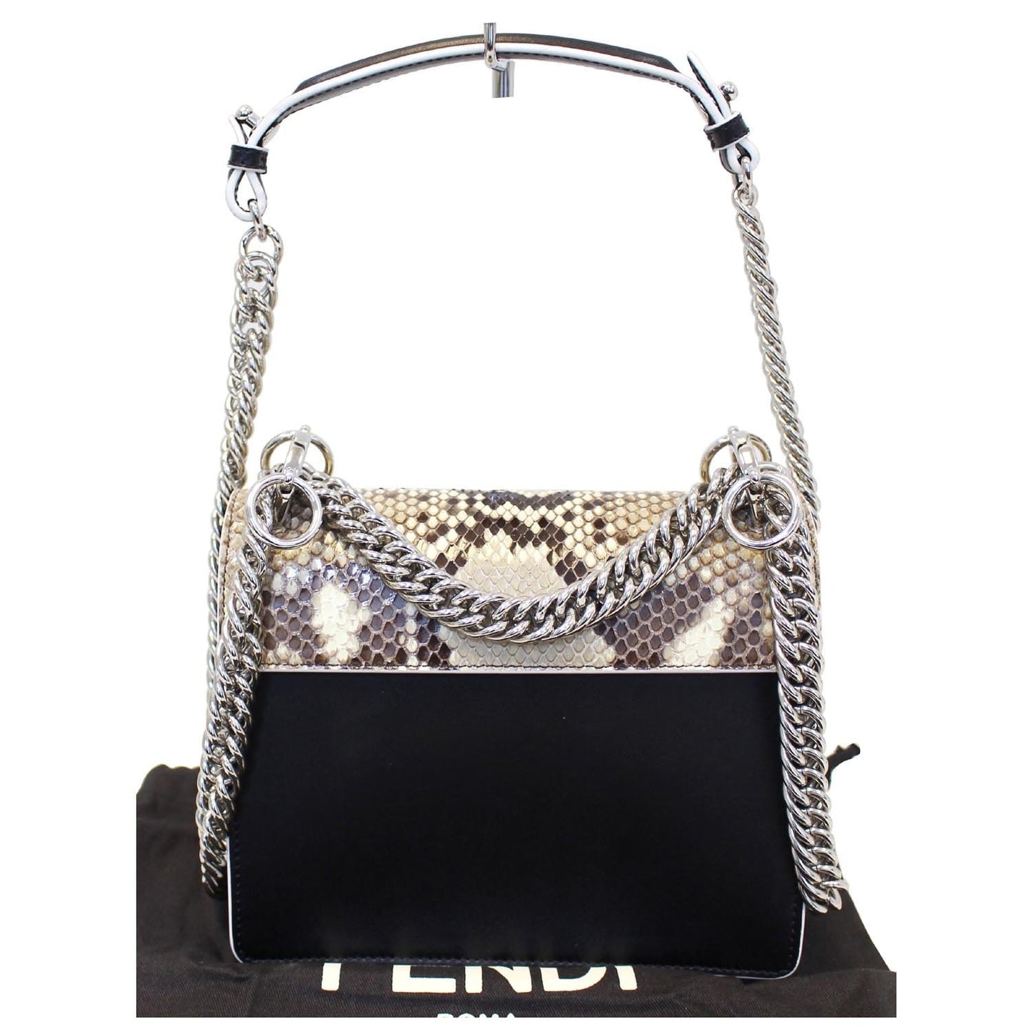 FENDI Kan I Small Python Leather Shoulder Crossbody Bag - Last Call