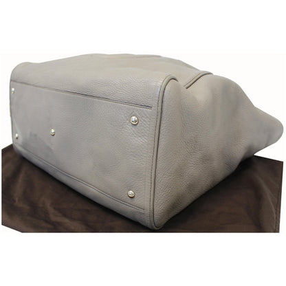 GUCCI Soho Pebbled Leather Large Tote Shoulder Bag Taupe