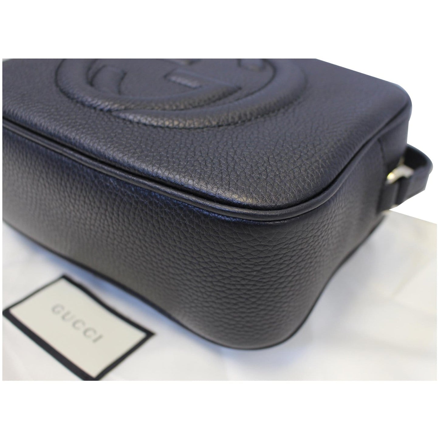 GUCCI Soho Disco Pebbled Leather Small Crossbody Bag 308364 Black