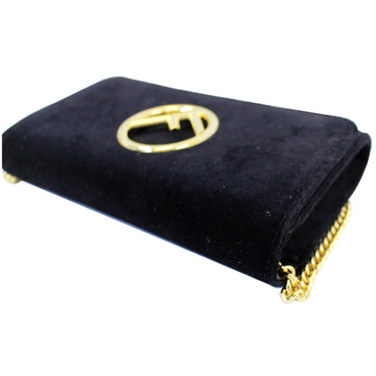 FENDI Velvet Wallet On Chain Shoulder Crossbody Bag