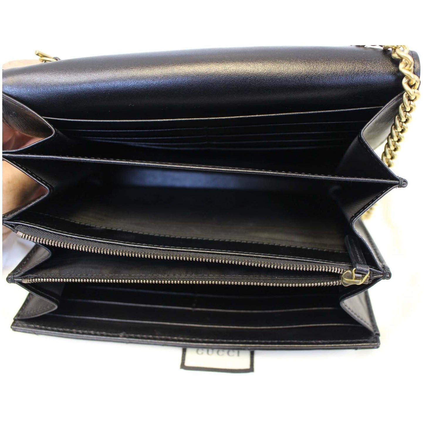 GUCCI GG Marmont Matelasse Black Leather Mini Crossbody Bag