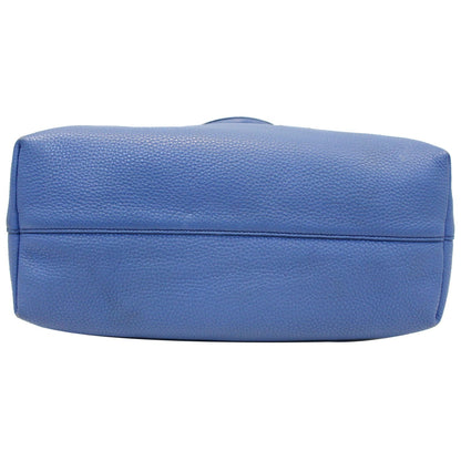 PRADA Vitello Phenix Leather Tote Bag Blue