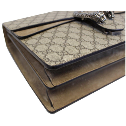 GUCCI Dionysus Medium GG Supreme Monogram Shoulder Bag Taupe