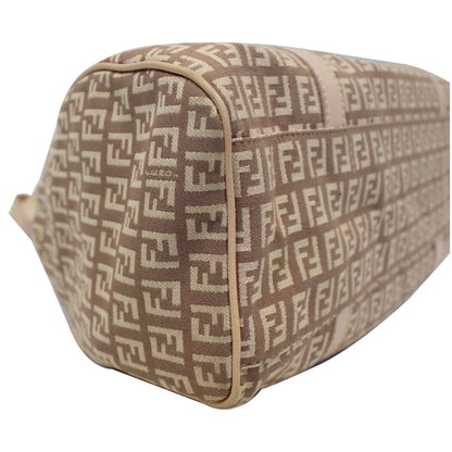 FENDI Zucchino Canvas Shoulder Bag Pink