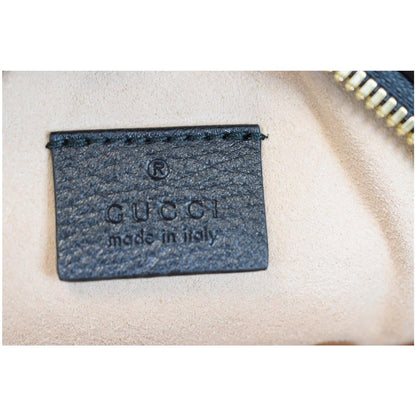 GUCCI Ophidia Mini GG Round Web Leather Crossbody Bag Black 550618