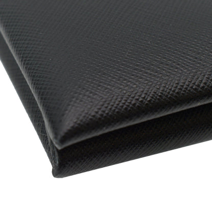 PRADA Document Holder Saffiano Leather Pouch Black