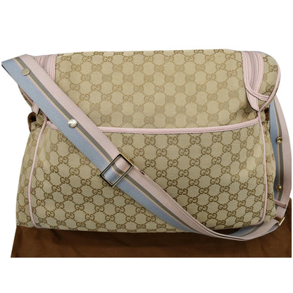 GUCCI Large Diaper GG Supreme Canvas Shoulder Bag Pink 123326