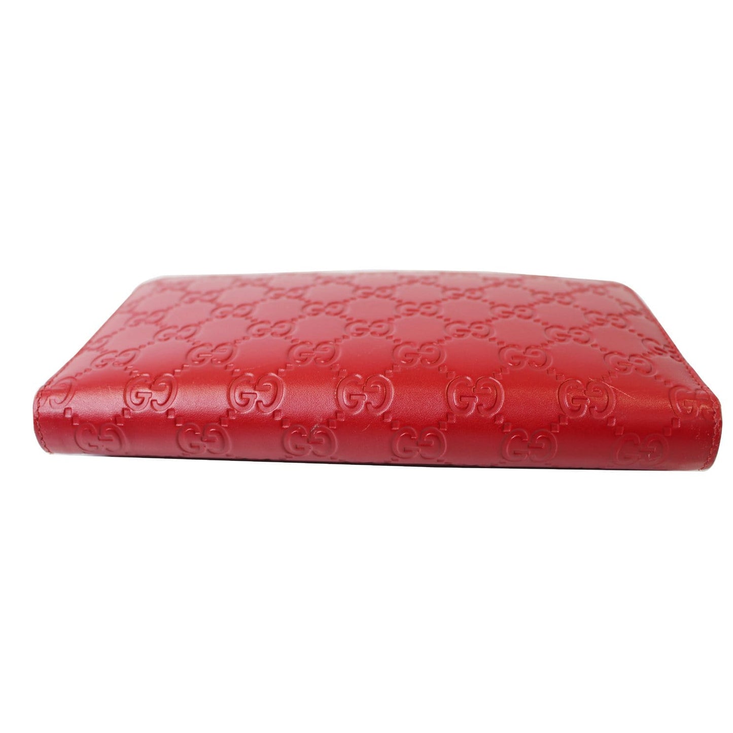 GUCCI Signature Continental Guccissima Zip Around Wallet Red 233194