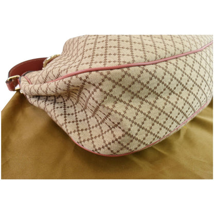 GUCCI Medium Sukey Diamante Canvas Hobo Bag Beige 232955