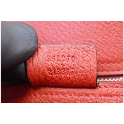 GUCCI Jackie Large Top Handle Leather Tote Bag Red 362970