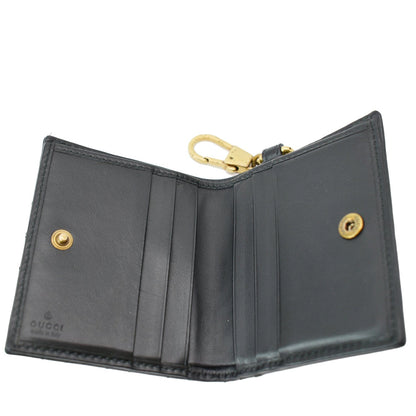 GUCCI Marmont GG Leather Card Case Wallet Black 546579