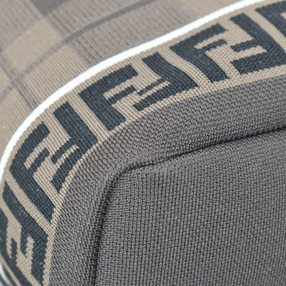 FENDI Tartan Forever Tech Knit Canvas Backpack Brown