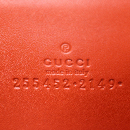 GUCCI GG Leather Zip Around Wallet Red 255452