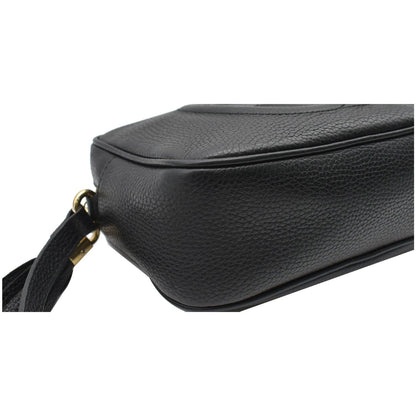GUCCI Soho Disco Small Pebbled Leather Crossbody Bag Black 308364