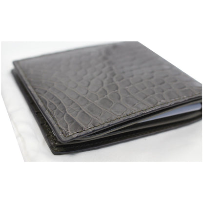 GUCCI Bi-Fold Crocodile Leather Wallet Black 365482 - 25% OFF