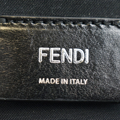 FENDI Diagonal Liberty Nylon Leather Backpack Black