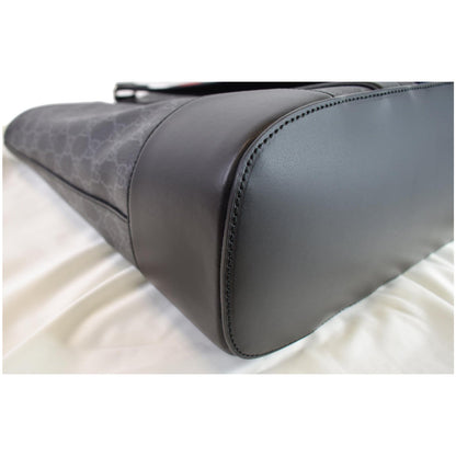 GUCCI Sherry Line GG Supreme Canvas Tote Bag Black 495560