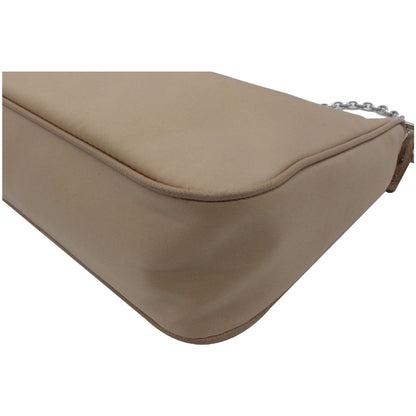 PRADA Re-Edition 2005 Nylon Shoulder Bag Beige