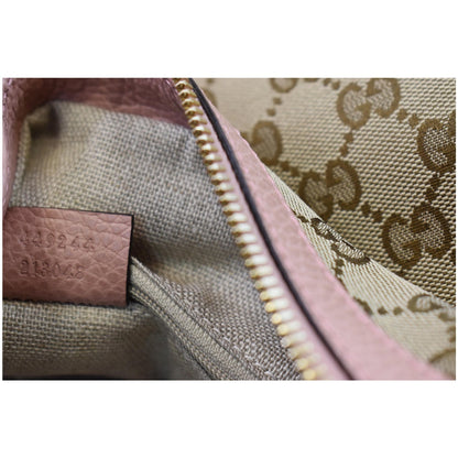 GUCCI Large Bree GG Canvas Hobo Bag Pink 449244