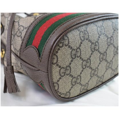 GUCCI Ophidia Mini GG Supreme Bucket Bag Beige/Ebony 550620