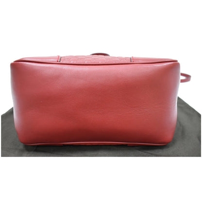 GUCCI Small Bree Microguccissima Leather Tote Crossbody Bag Red 449241