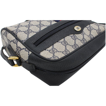GUCCI Ophidia Vintage Supreme Canvas Shoulder Bag Black