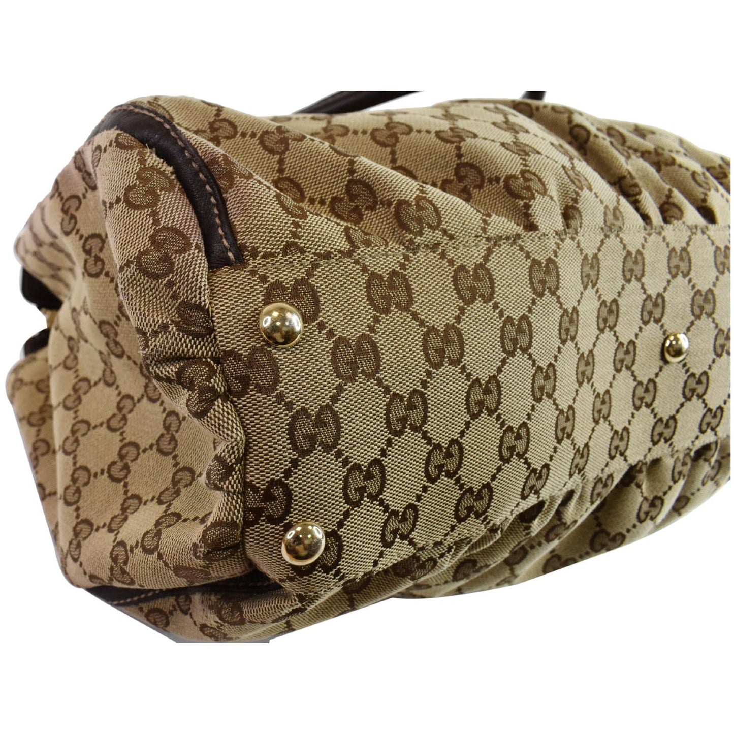 GUCCI GG Canvas Gold D Ring Tote Bag Beige/Ebony 190248