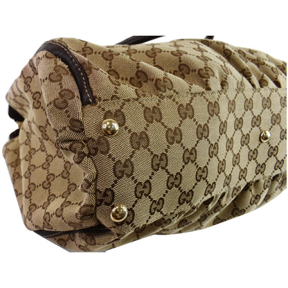 GUCCI GG Canvas Gold D Ring Tote Bag Beige/Ebony 190248
