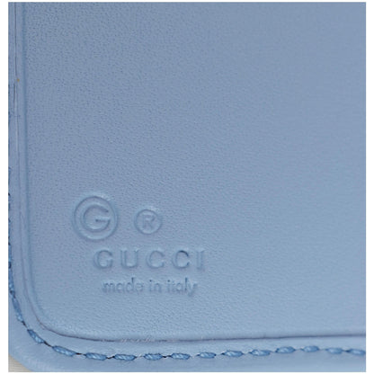 GUCCI Microguccissima Leather Wallet Light Blue 449364