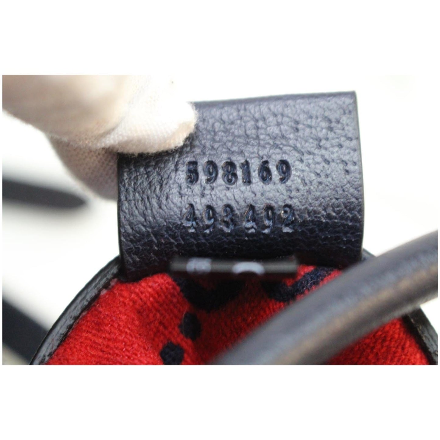 GUCCI GG Wool Tote Shoulder Bag Blue/Red 598169