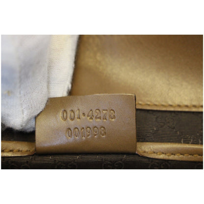 GUCCI Brown Leather Topstitch Shoulder Bag