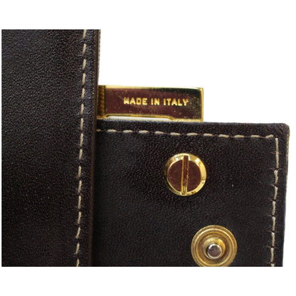 FENDI Trifold Zucca Vinyl Coated Wallet Brown