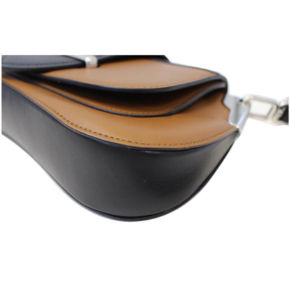 PRADA Sidonie Calf Leather Shoulder Bag Brown/Black 1BD168