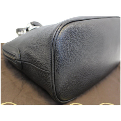 GUCCI Dome Leather Crossbody Bag Black 420023