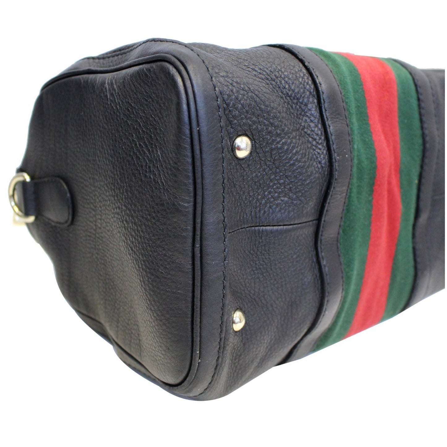 GUCCI Vintage Web Medium Boston Bag Black 247205