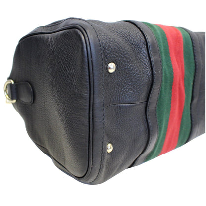 GUCCI Vintage Web Medium Boston Bag Black 247205