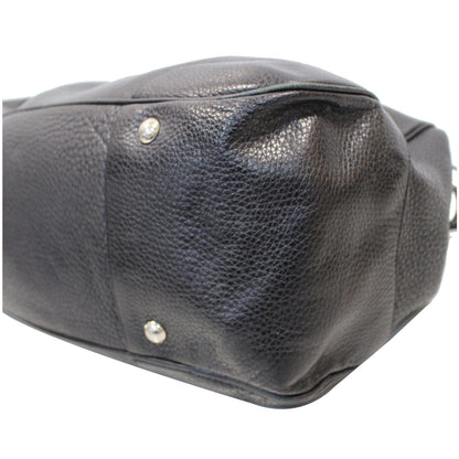 PRADA Vitello Daino Satchel Bag Black