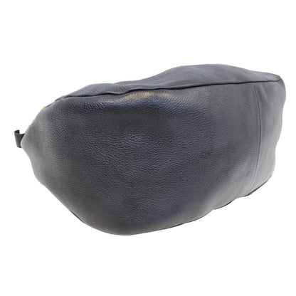 PRADA Vitello Daino Leather Hobo Bag Black