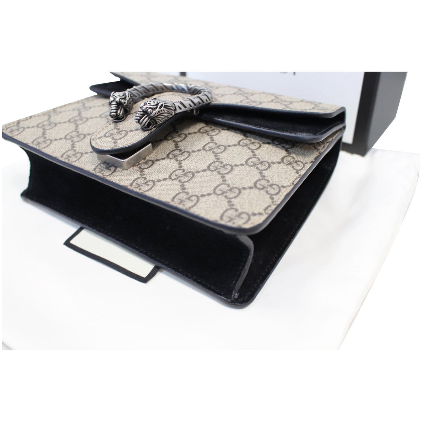 GUCCI Dionysus Mini GG Supreme Canvas Crossbody Bag Beige