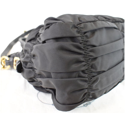 PRADA Gaufre Nappa Leather Tote Bag Black BN1336