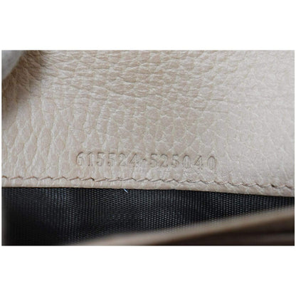 GUCCI GG Interlocking Continental Leather Wallet Beige 615524