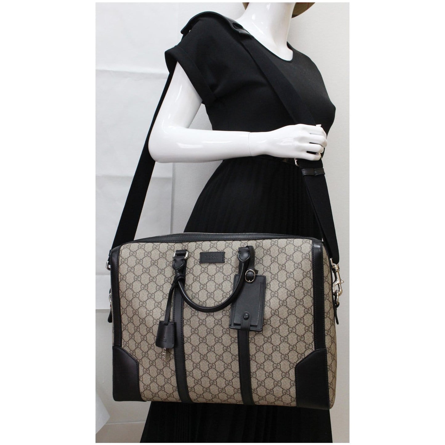 GUCCI Eden GG Supreme Canvas Briefcase Bag Beige 406384