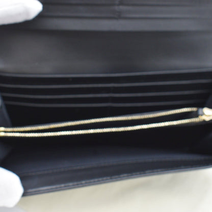 FENDI Monster Eyes Continental Smooth Leather Wallet Black