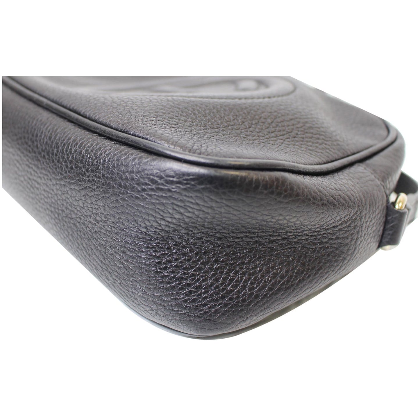 GUCCI Soho Disco Pebbled Leather Small Crossbody Bag Black 308364