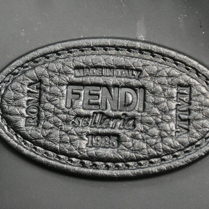 FENDI Leather Crossbody Messenger Bag Black