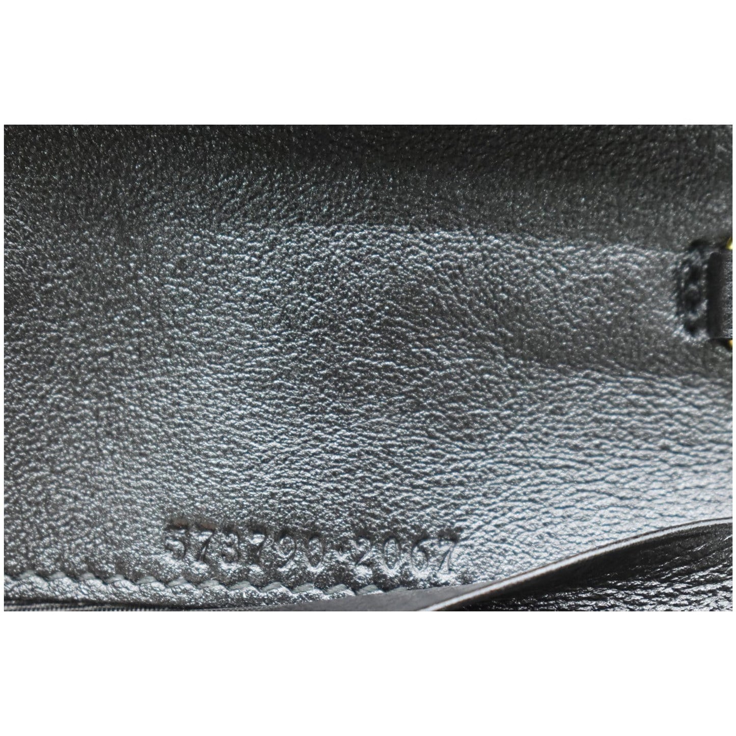 GUCCI Rajah Web Leather Card Case Chain Wallet Black 573790