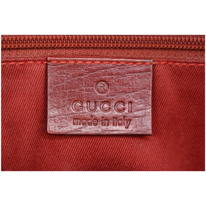 GUCCI Jackie Vintage GG Canvas Leather Hobo Bag Red 00963