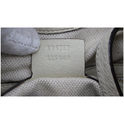 GUCCI Soho Small Pebbled Leather Shoulder Bag White 336751