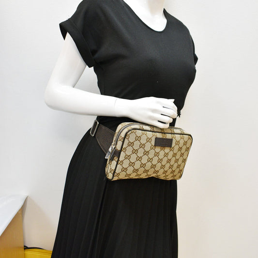 GUCCI GG Monogram Canvas Belt Bag Beige 449174 - 10% Off
