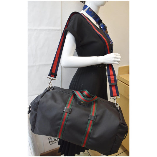 GUCCI Techno Canvas Duffle Travel Bag Black 450983